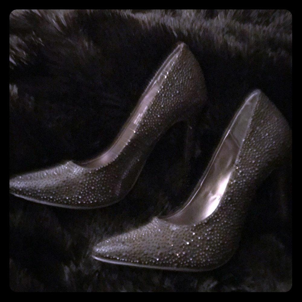 Sparkly black heels